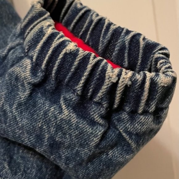 Vintage 80s Ralph Lauren Polo Denim Jacket Red Lining USA Mens Large L Bomber - Picture 7 of 16